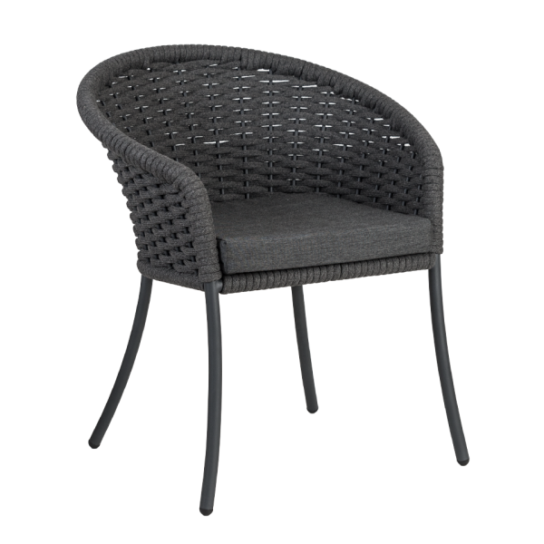 Cordial Grey Dining Chair w/ Charcoal Cushion